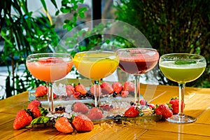 Italian summer cocktails with strawberry