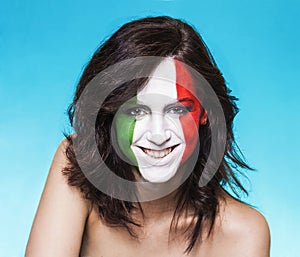 Italian supporter for FIFA 2014 smiling