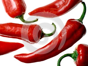 Italian sweet peppers on white background