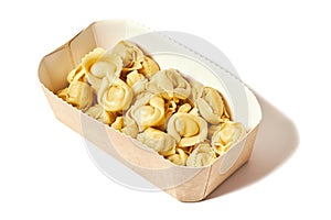 Italian traditional tortellini pasta isolated