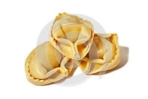 Italian traditional tortellini pasta isolated