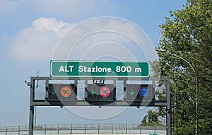 Italian traffic sign on the highway
