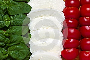 Italian tricolor with background - food
