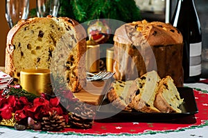 Italian typical christmas cake called panettone