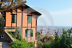 Italian villa overlooking Bergamo, Lombardy, Italy photo