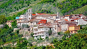 Italian village of Posta Fibreno in the nature reserve of the national park photo