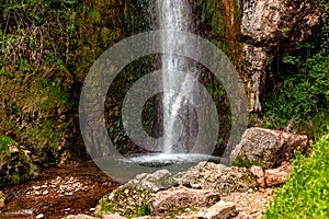 Italian Waterfall in a natural park - Cascata Verde. Parco delle Cascate, Italy photo