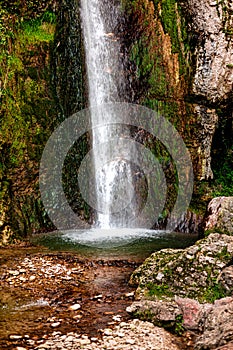 Italian Waterfall in a natural park - Cascata Verde. Parco delle Cascate, Italy photo