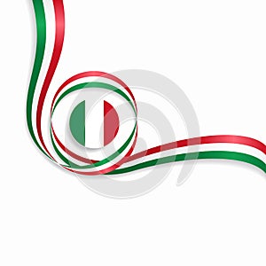 Italian wavy flag background. Vector illustration.