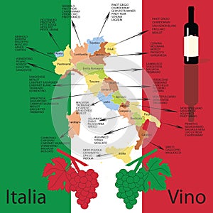 Italian wine map.