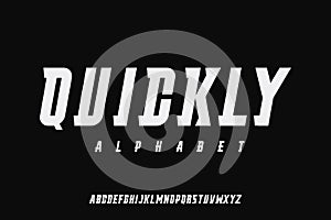 Italic display alphabet font vector design