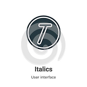 Italics vector icon on white background. Flat vector italics icon symbol sign from modern user interface collection for mobile