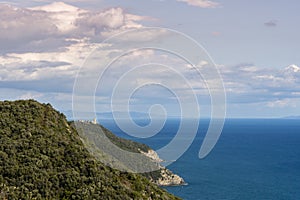 Italy Archipelago Toscano Livorno, visit to the island of Pianosa, panoramic view of the island of Elba