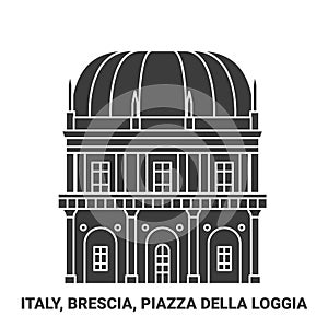 Italy, Brescia, Piazza Della Loggia travel landmark vector illustration photo