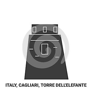 Italy, Cagliari, Torre Dell'elefante travel landmark vector illustration photo