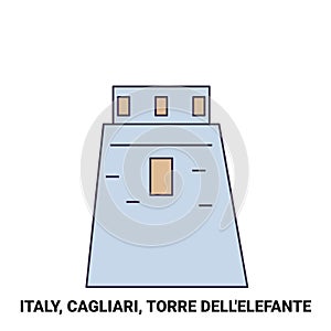 Italy, Cagliari, Torre Dell'elefante travel landmark vector illustration photo