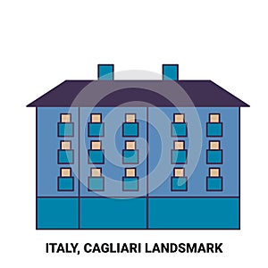 Italy, Cagliari, Travels Landsmark travel landmark vector illustration