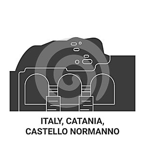 Italy, Catania, Castello Normanno travel landmark vector illustration