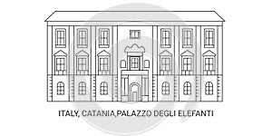 Italy, Catania,Palazzo Degli Elefanti, travel landmark vector illustration photo