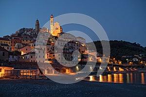 Italy, Cervo medieval village in the evening