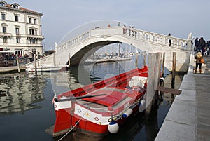 Italy, Chioggia. View Vigo bridge over the Canal Vena