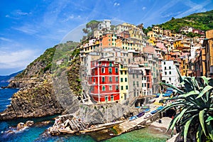 Italy - colorful Riomaggiore in Cinque terre photo