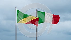 Italy and Congo-Brazzaville flag