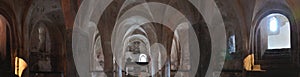 Italy, crypt of romanesque church panorama photo