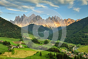 Italy, Dolomites Odle Alps, Funes Valley in spring