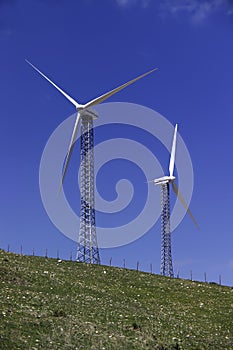 Italy, eolic energy turbines photo