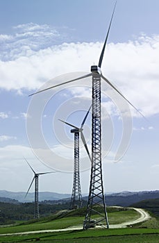 Italy, eolic energy turbines photo