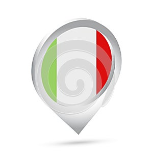 Italy flag 3d pin icon