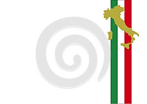 Italy flag background and map