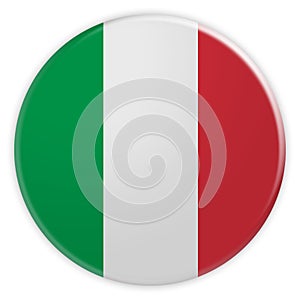 Italy Flag Button, 3d illustration on white background