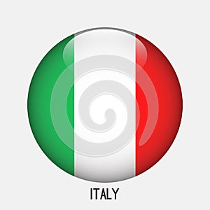 Italy flag in circle shape.