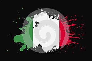 Italy Flag With Grunge Effect Design