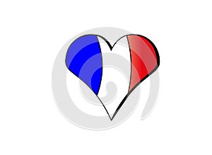 Italy flag in heart shape, vector illustration