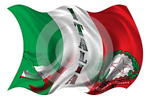 Italy Flag / Map & Blazon