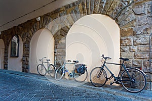 Italy Florence bicycle against the wall