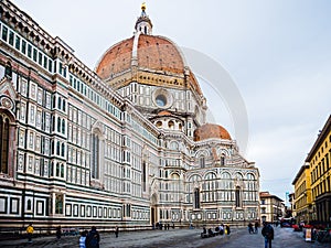 Italy Florence Cathedral in rainy day