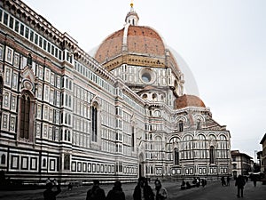 Italy Florence Cathedral with tourists