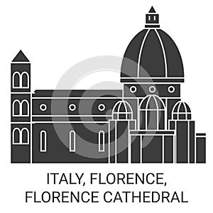 Italy, Florence, Florence Cathedral travel landmark vector illustration