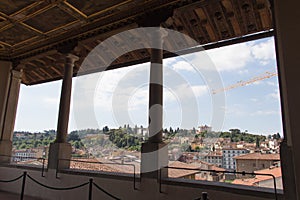 The view from Terrace of Saturn at Palazzo Vecchio, Florence, Italy.