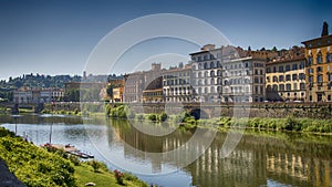 Italy,Florence, view across Arno from Uffizi Gallery