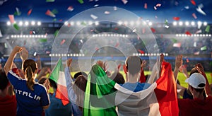 Italy football team supporter on stadium