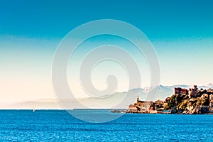 Italy, Genoa`a landmark Boccadasse winter time.