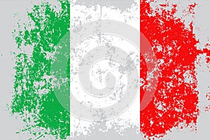 Italy grunge, old, scratched style flag