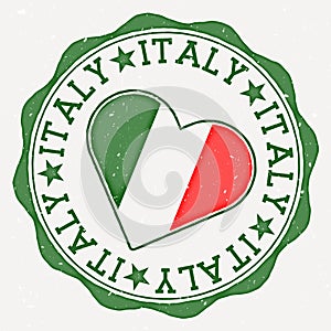 Italy heart flag logo. photo