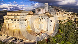 Italy . Impressive medieval Assisi town in Umbria