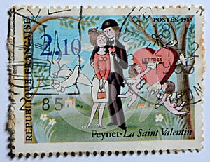 ITALY - June 9,2023 : Old french postage stamps.